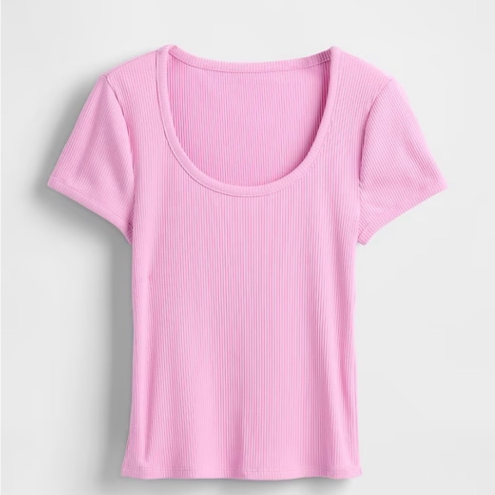 GAP Modern Cropped Rib Scoop Tee, NWT & worn 1x